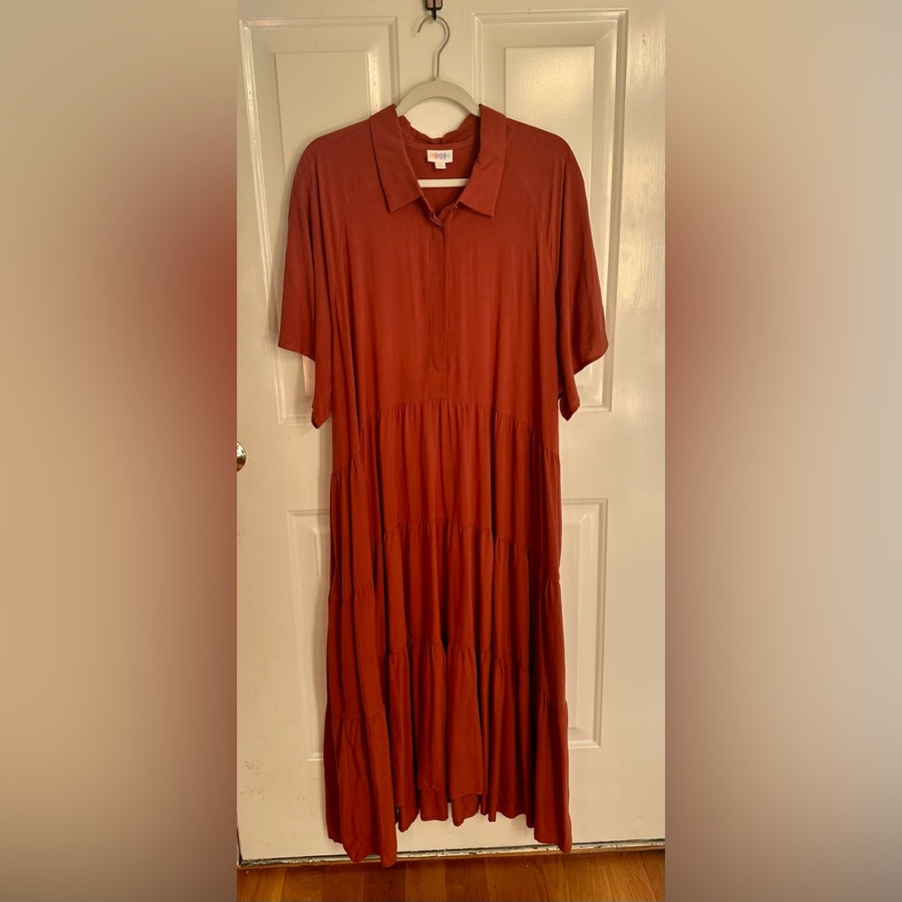 LuLaRoe Rust-Toned Tiered Maxi Dress